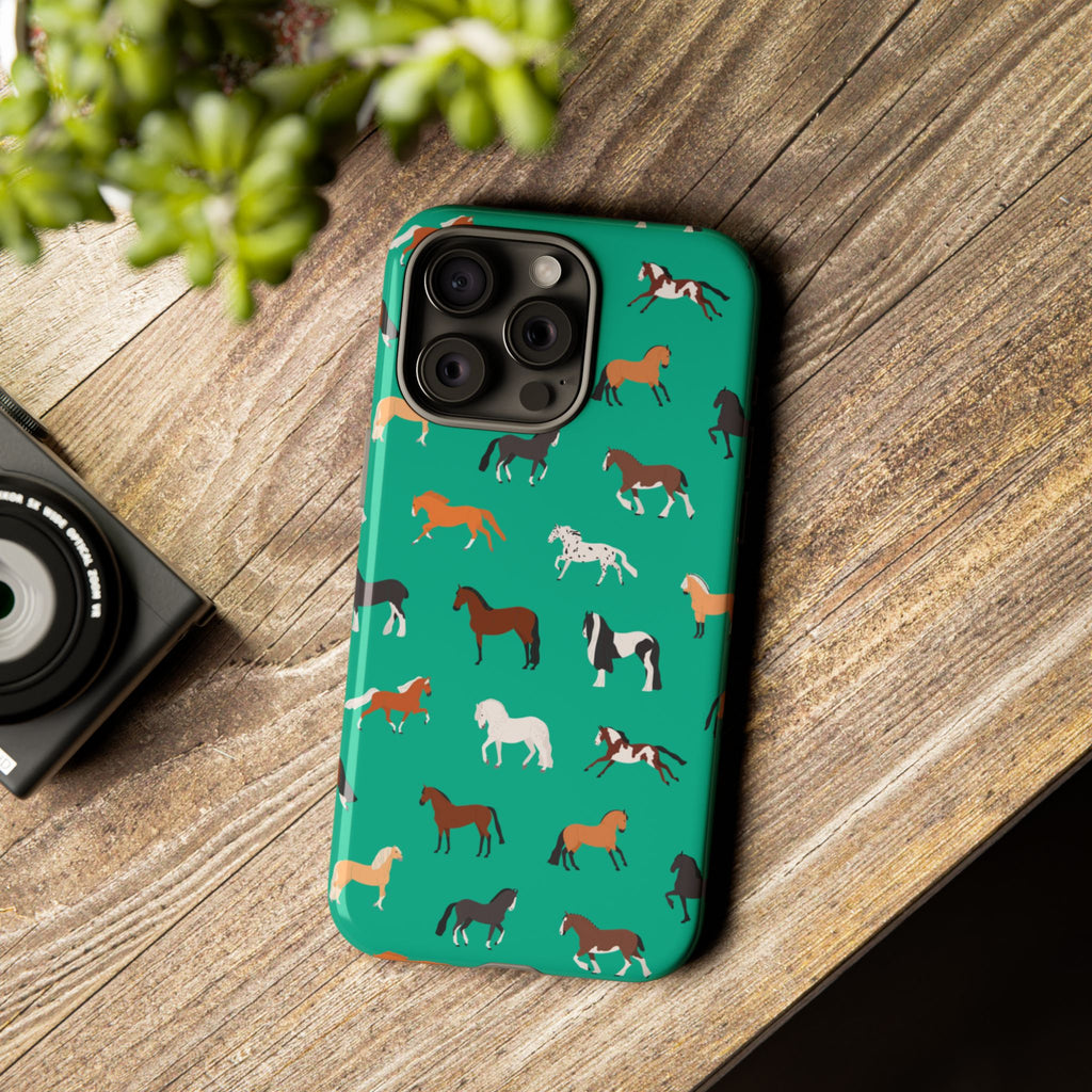 assorted horse breeds phone case