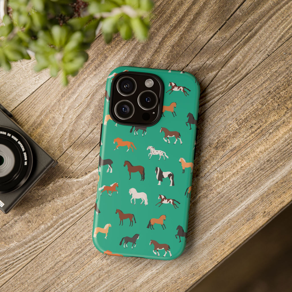 assorted horse breeds phone case