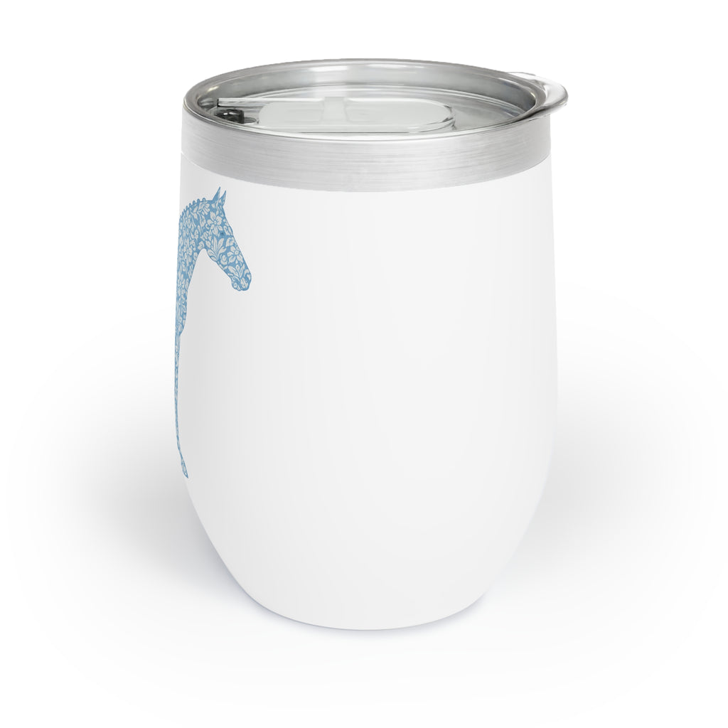 Blue Ribbon Bloom Wine Tumbler | Horse Equestrian Cup