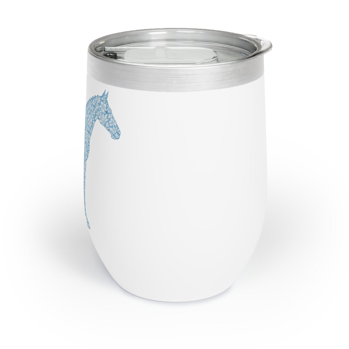 Blue Ribbon Bloom Wine Tumbler | Horse Equestrian Cup