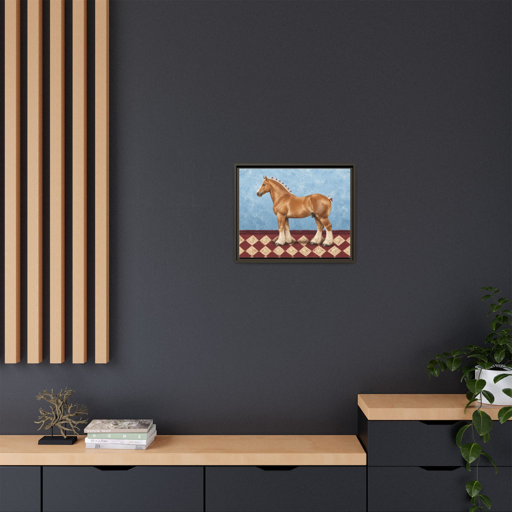 Gentle Giant in Blue - Flaxen Chestnut Belgian Draft Horse Art Print
