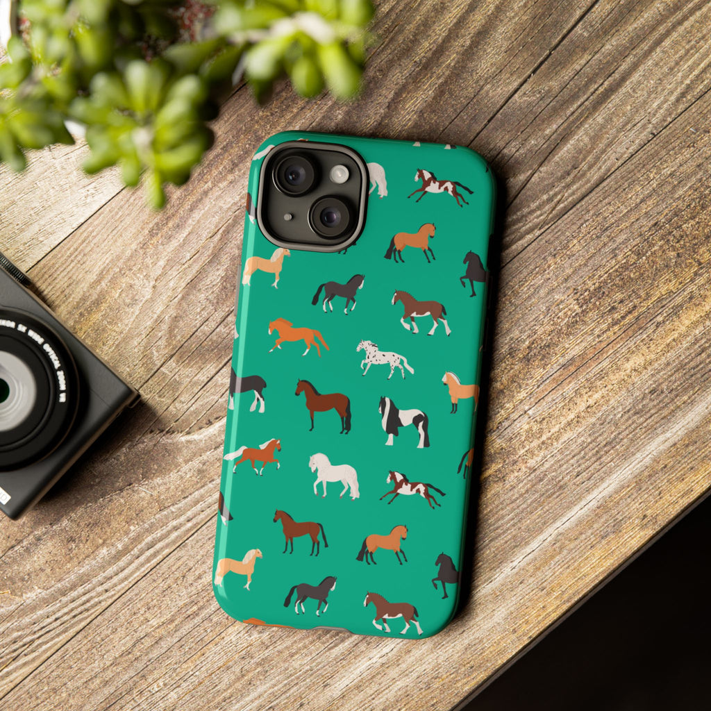 assorted horse breeds phone case