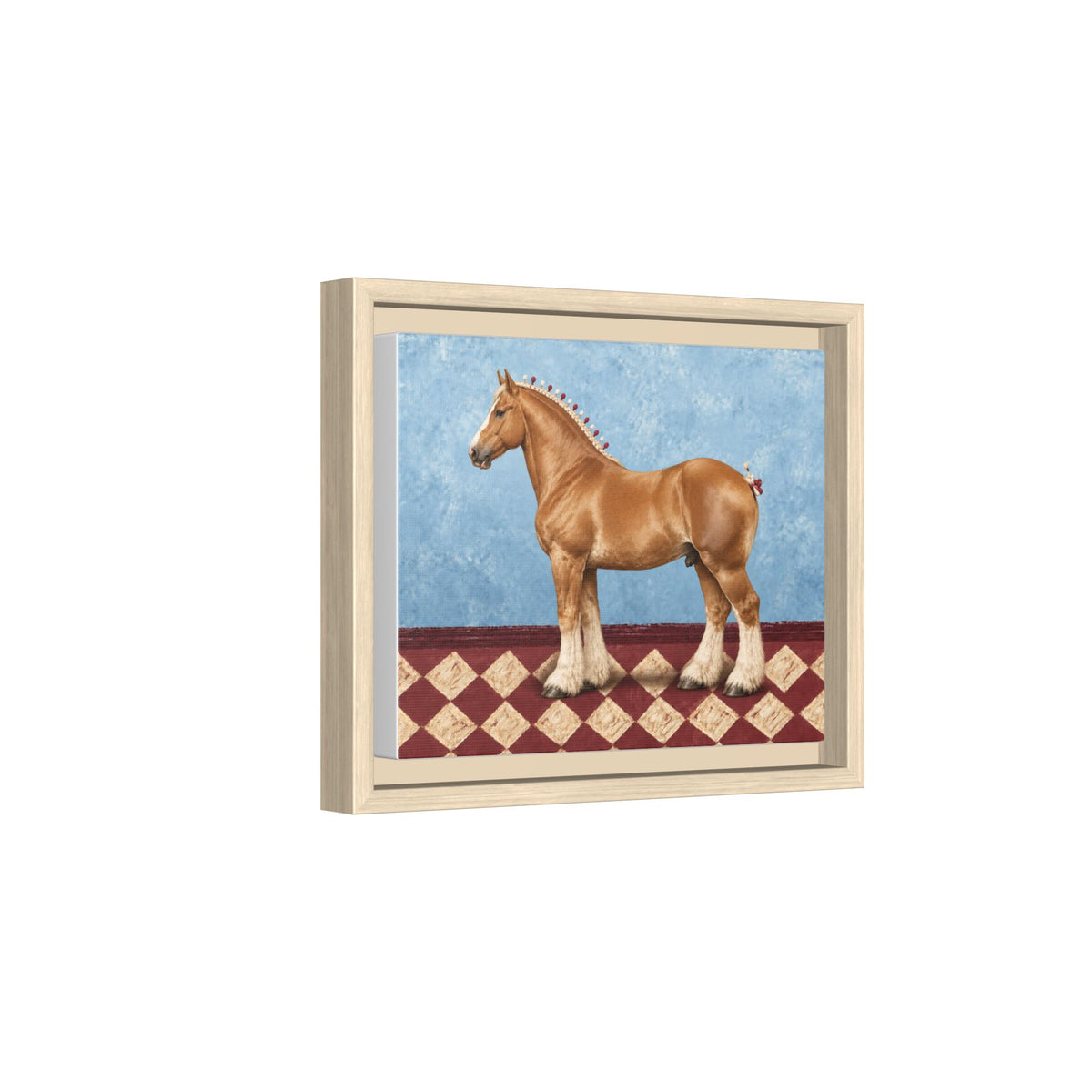 Gentle Giant in Blue - Flaxen Chestnut Belgian Draft Horse Art Print