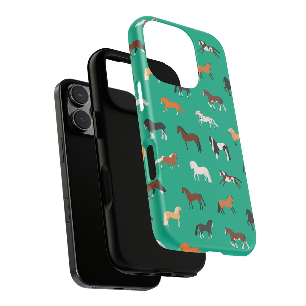 assorted horse breeds phone case