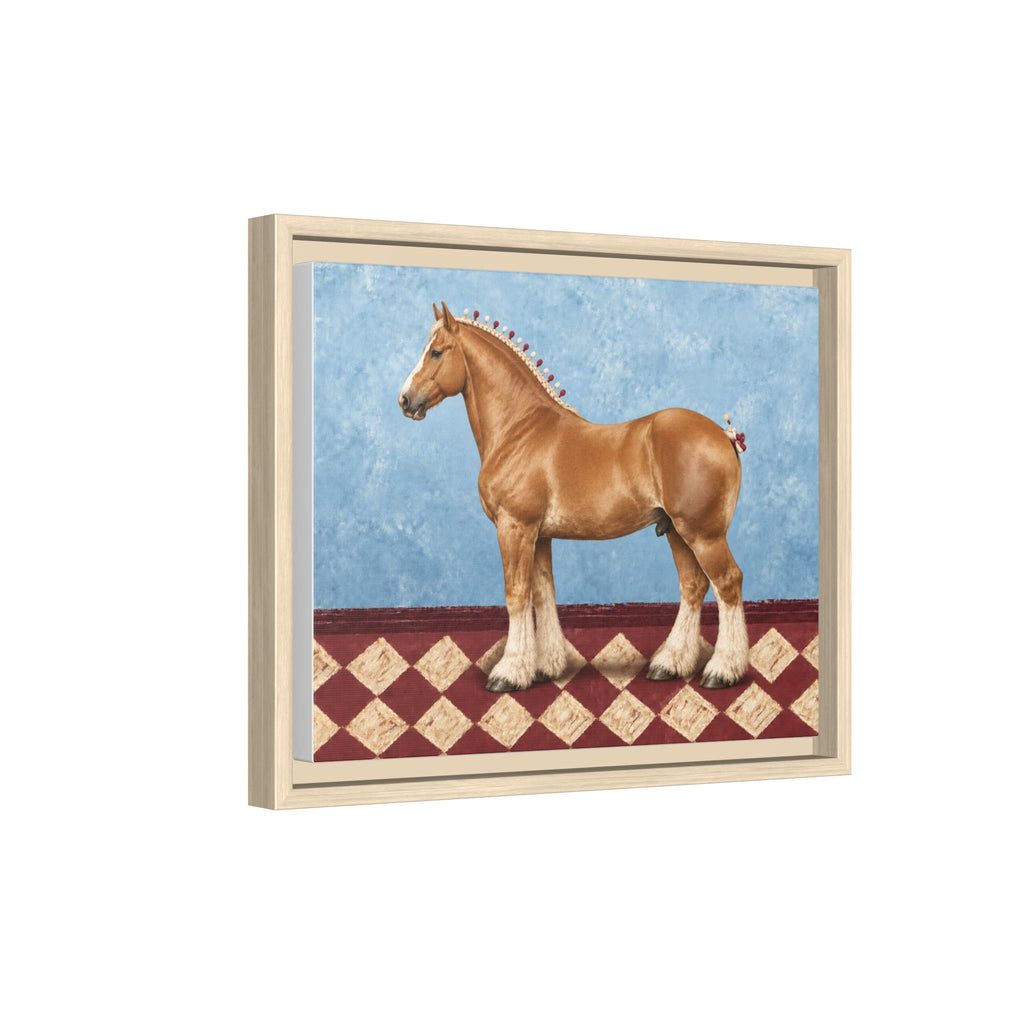 Gentle Giant in Blue - Flaxen Chestnut Belgian Draft Horse Art Print