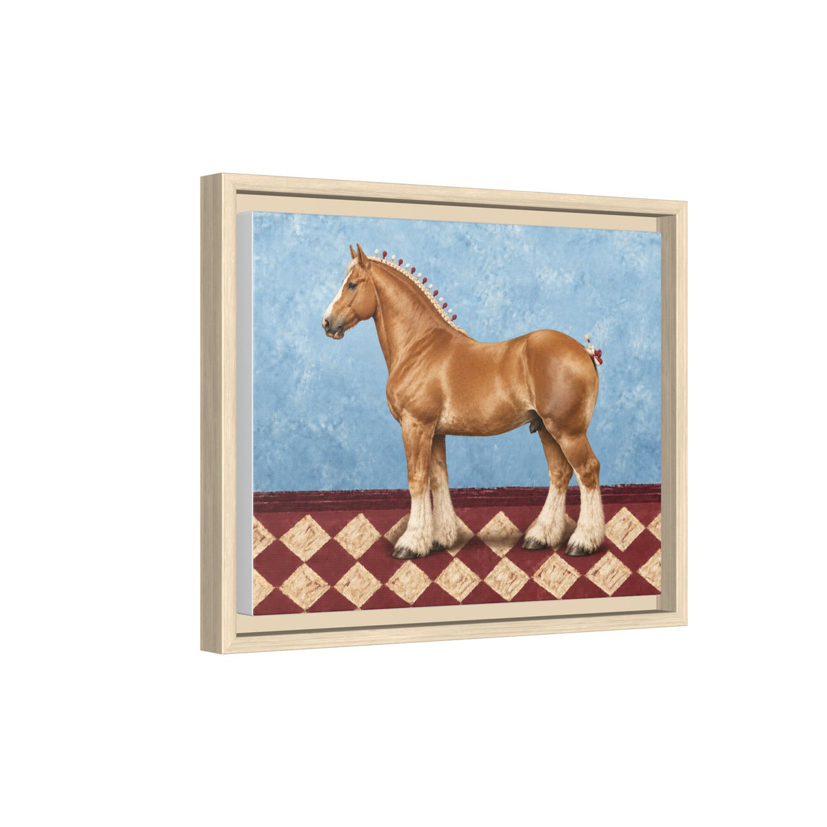 Gentle Giant in Blue - Flaxen Chestnut Belgian Draft Horse Art Print