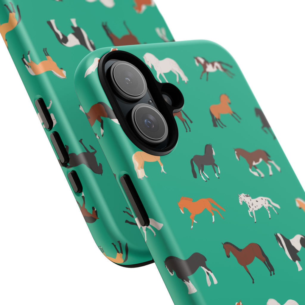 assorted horse breeds phone case