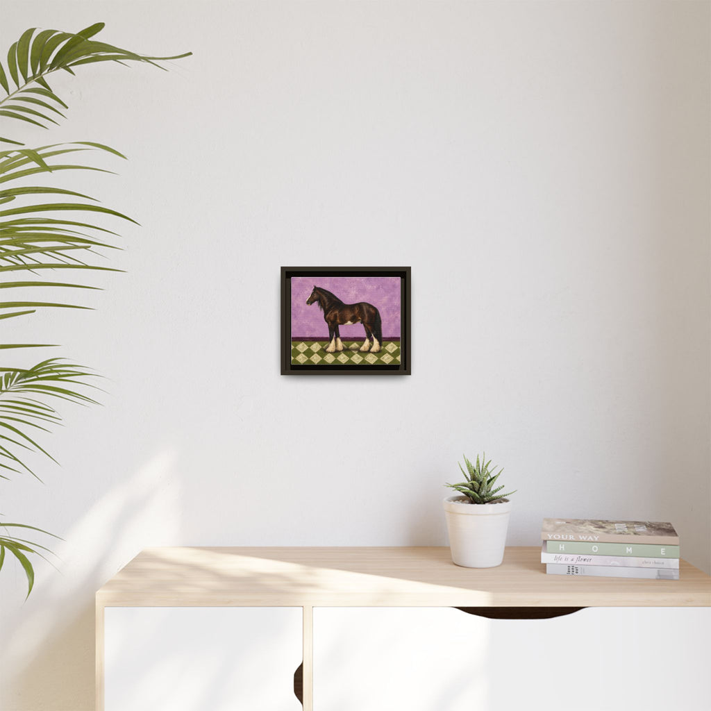 Gentle Giant in Lavender — Bay Draft Horse Art Print on 
Canvas- Framed