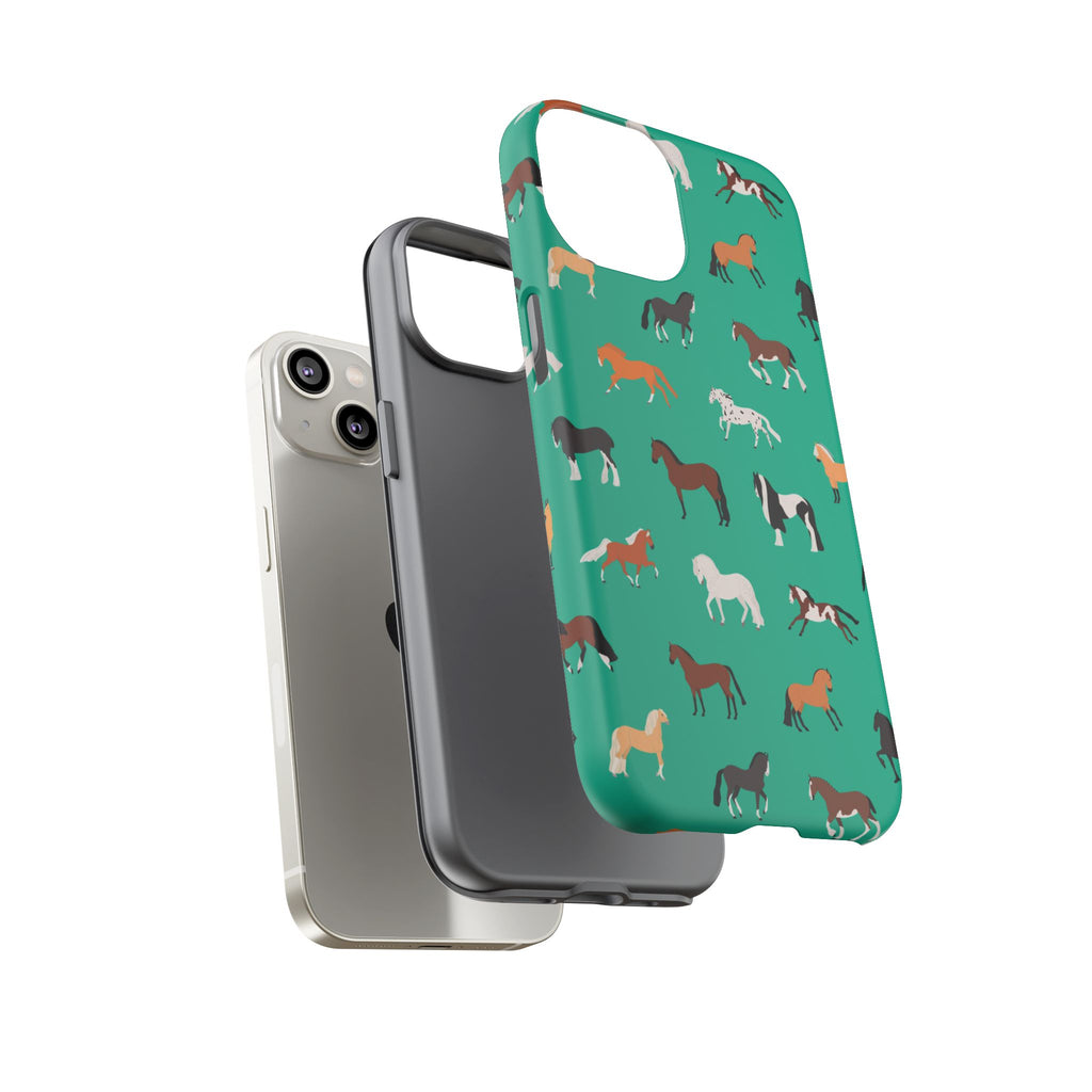 assorted horse breeds phone case