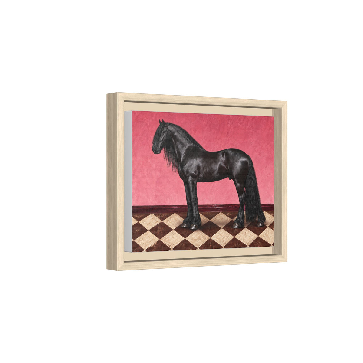 Gentle Giant in Raspberry - Black Friesian Draft Horse Art Print | Equestrian Wall Art