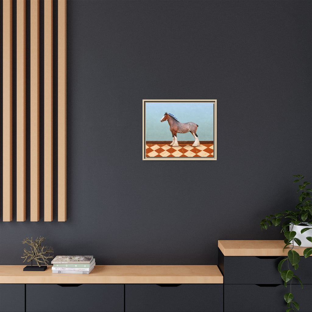 Gentle Giant in Terracotta - Bay Roan Clydesdale Draft Horse Art Print | Equestrian Wall Art