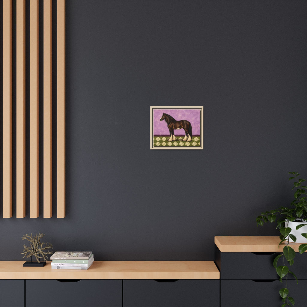 Gentle Giant in Lavender — Bay Draft Horse Art Print on 
Canvas- Framed