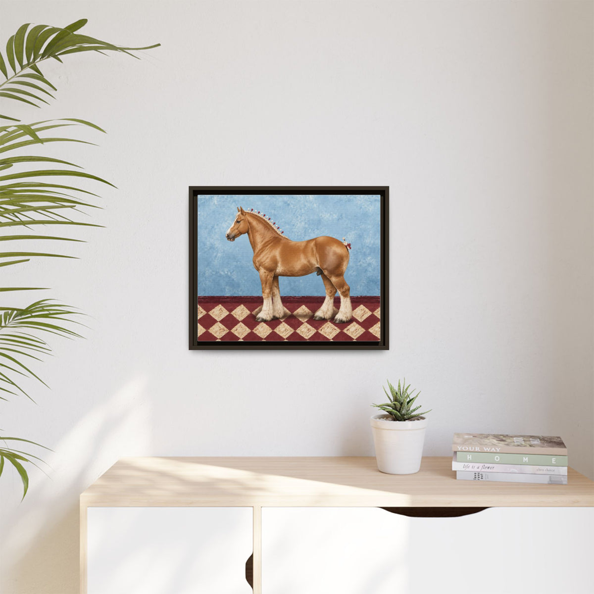 Gentle Giant in Blue - Flaxen Chestnut Belgian Draft Horse Art Print