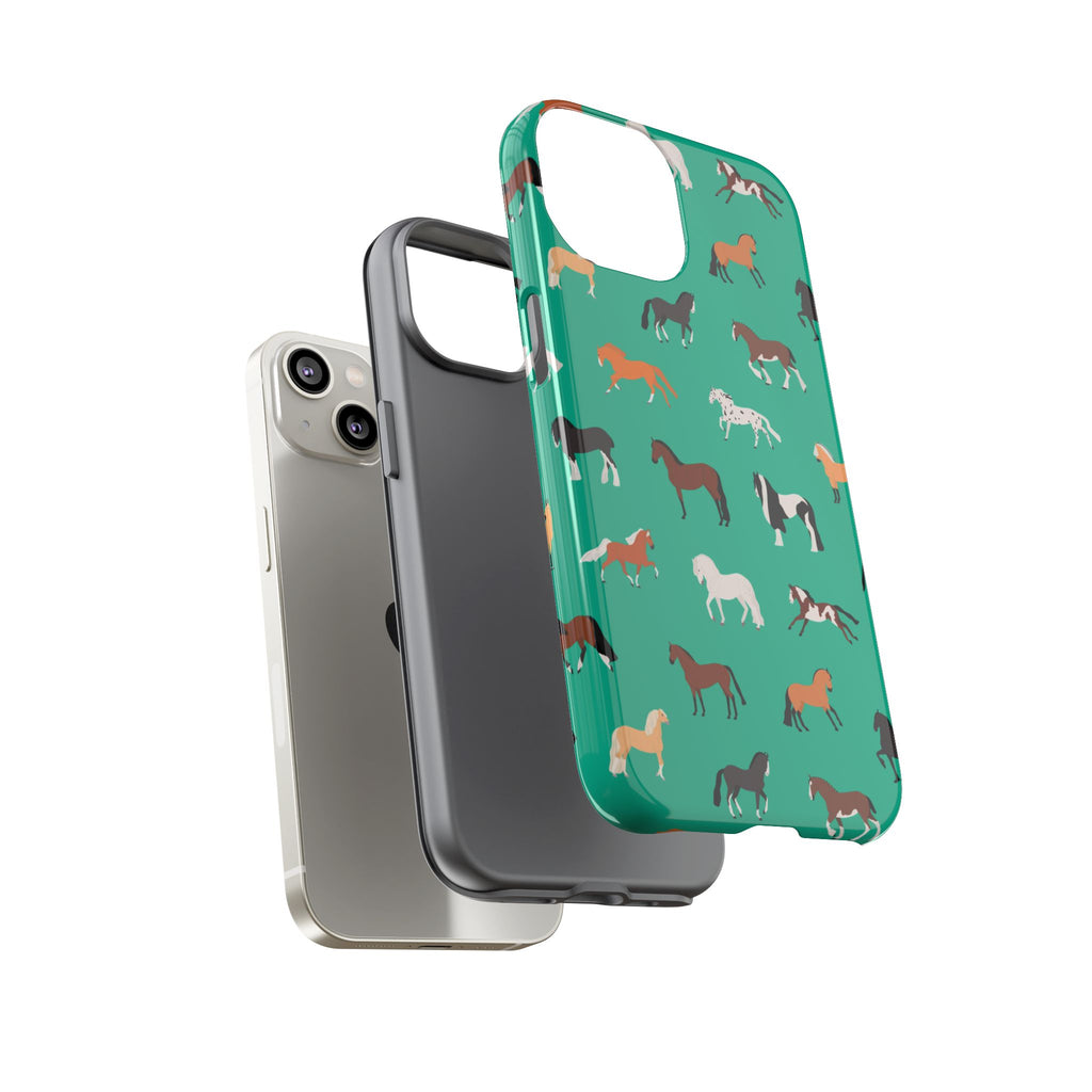assorted horse breeds phone case