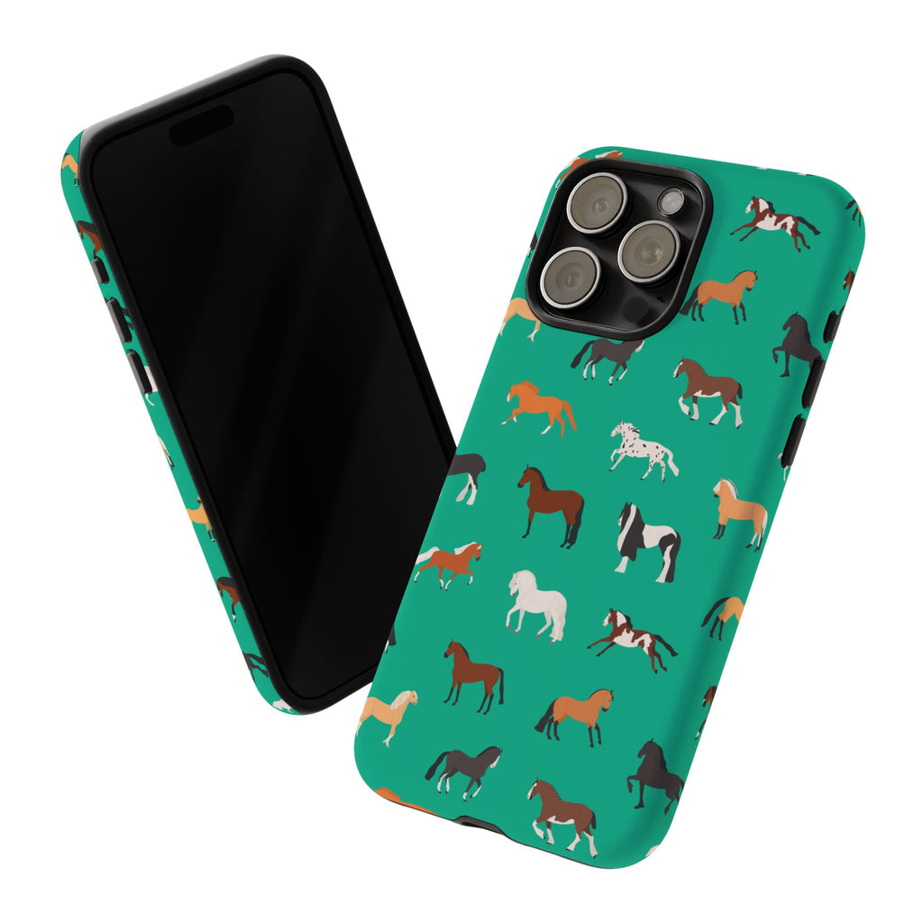 assorted horse breeds phone case