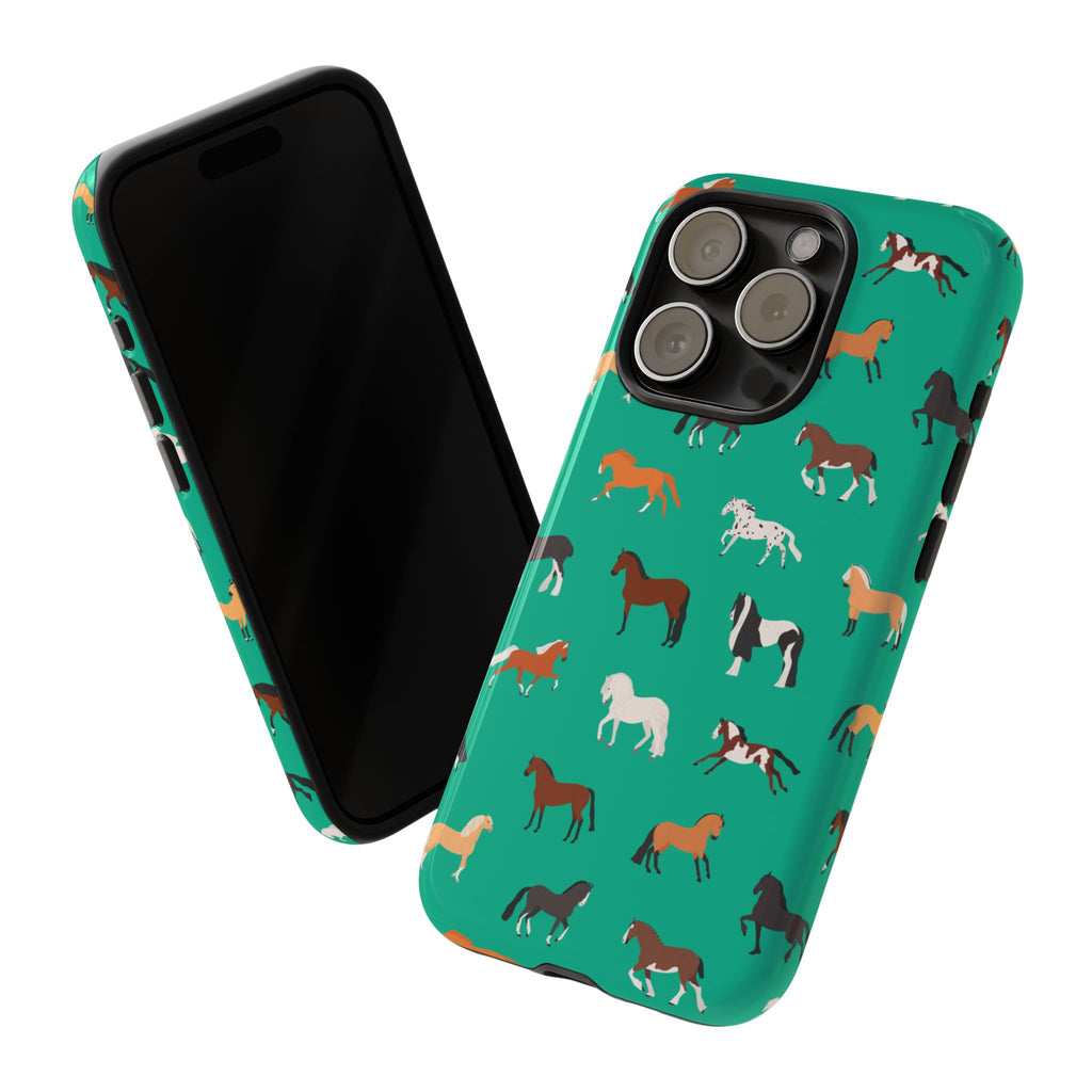 assorted horse breeds phone case