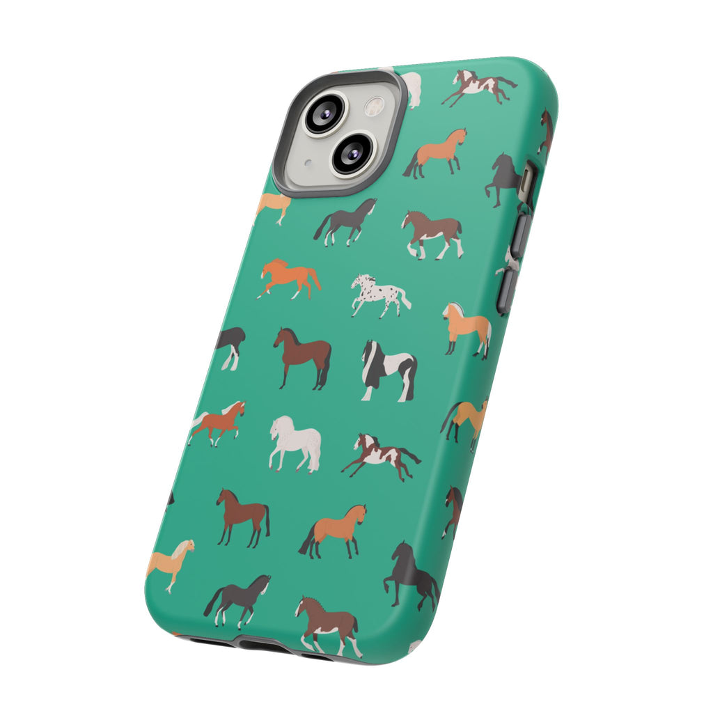 assorted horse breeds phone case