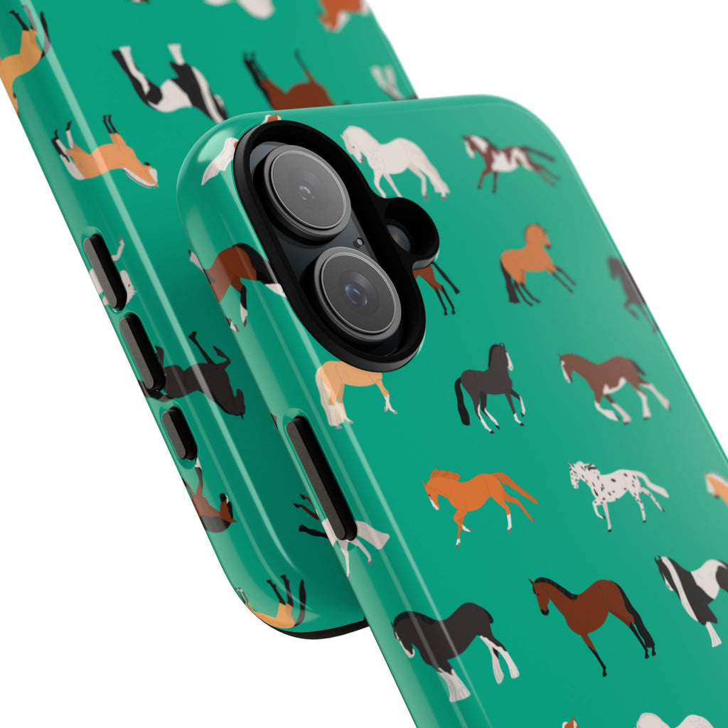 assorted horse breeds phone case