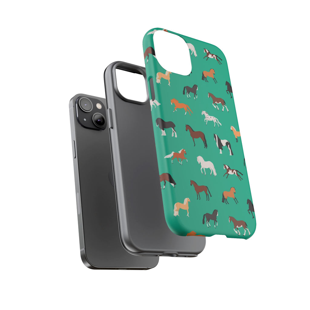 assorted horse breeds phone case