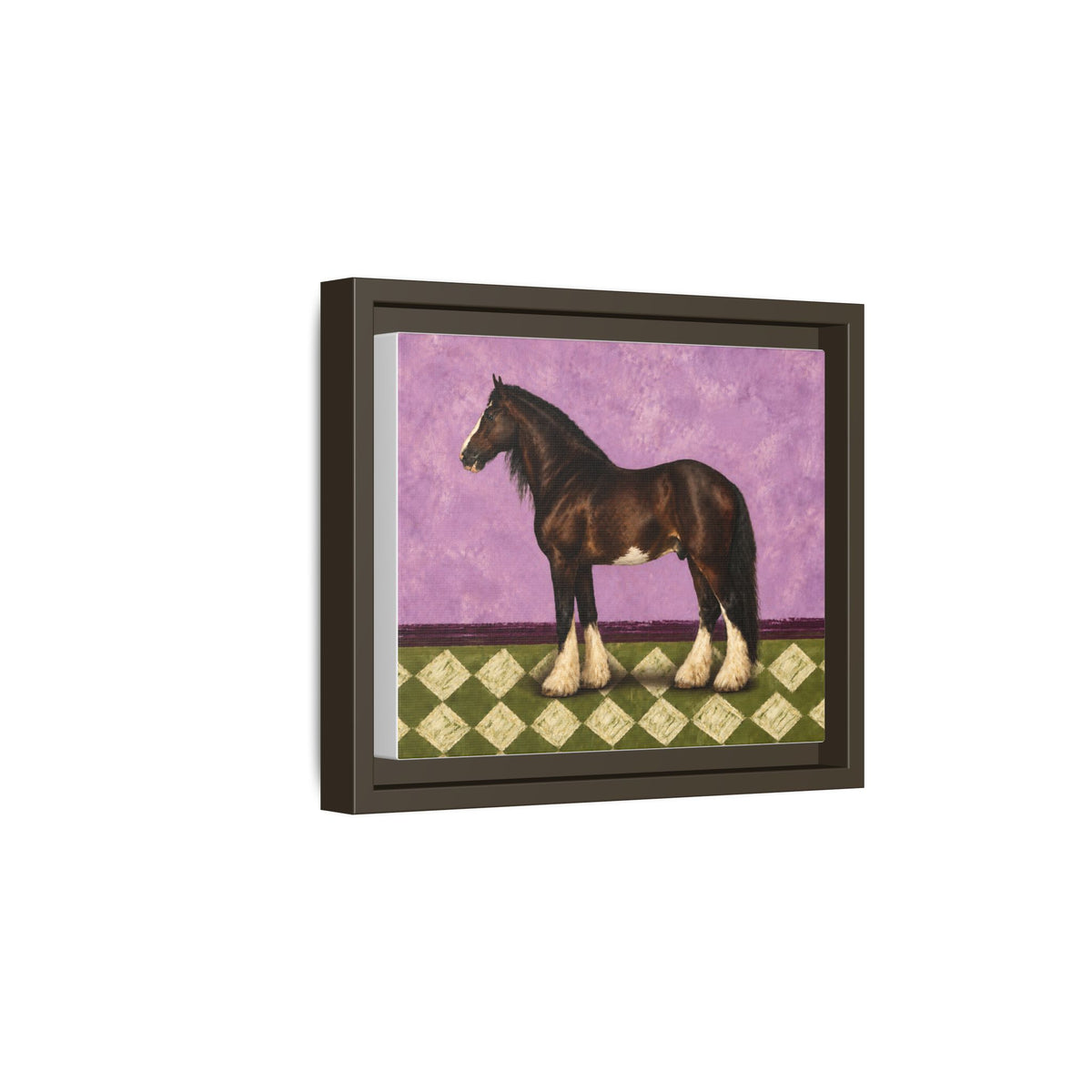 Gentle Giant in Lavender — Bay Draft Horse Art Print on 
Canvas- Framed