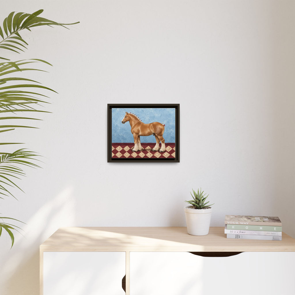 Gentle Giant in Blue - Flaxen Chestnut Belgian Draft Horse Art Print
