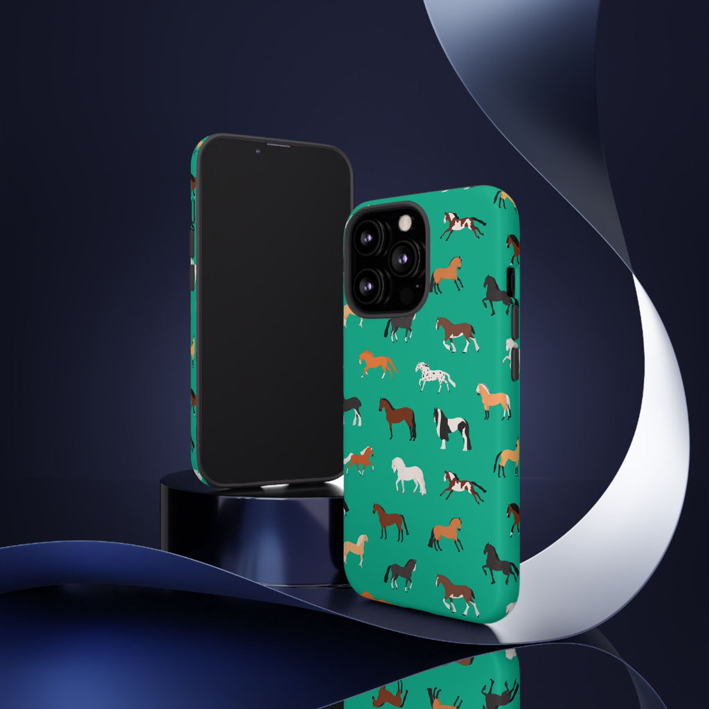 assorted horse breeds phone case
