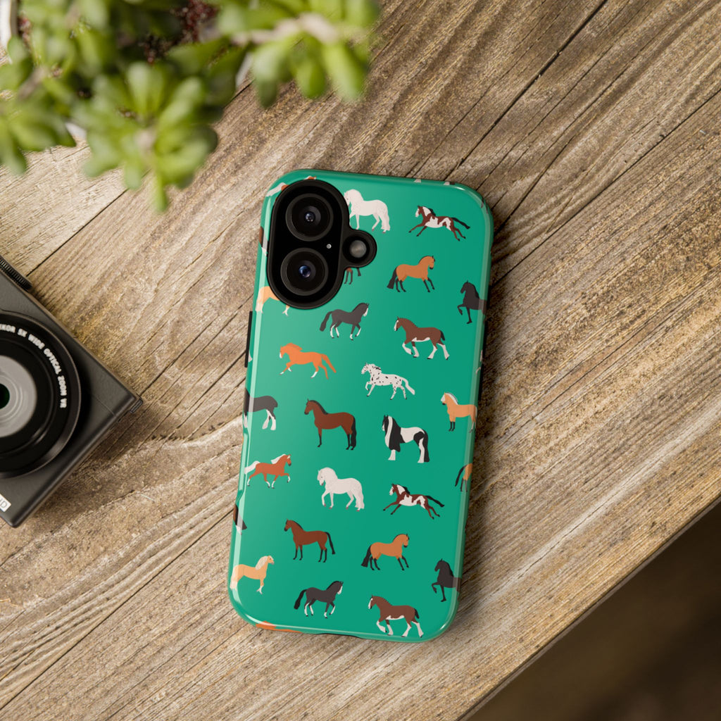 assorted horse breeds phone case