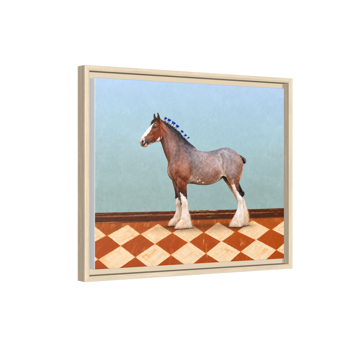 Gentle Giant in Terracotta - Bay Roan Clydesdale Draft Horse Art Print | Equestrian Wall Art