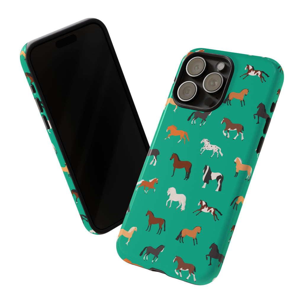assorted horse breeds phone case