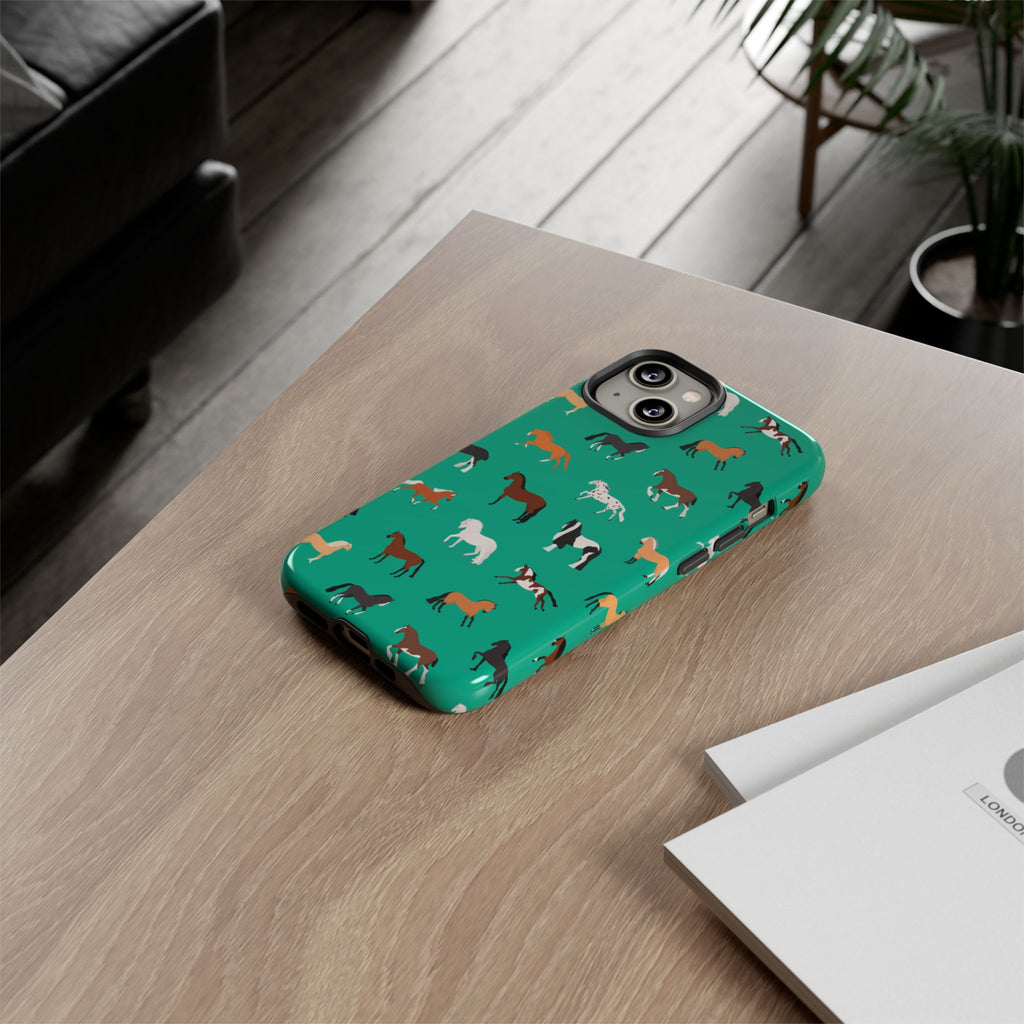 assorted horse breeds phone case