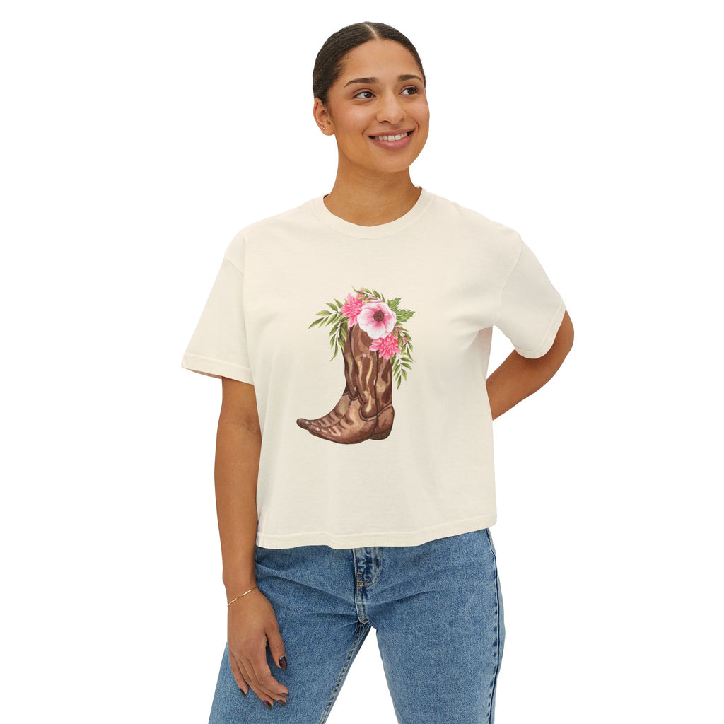 Petal Kicker Cowgirl Boxy Tee