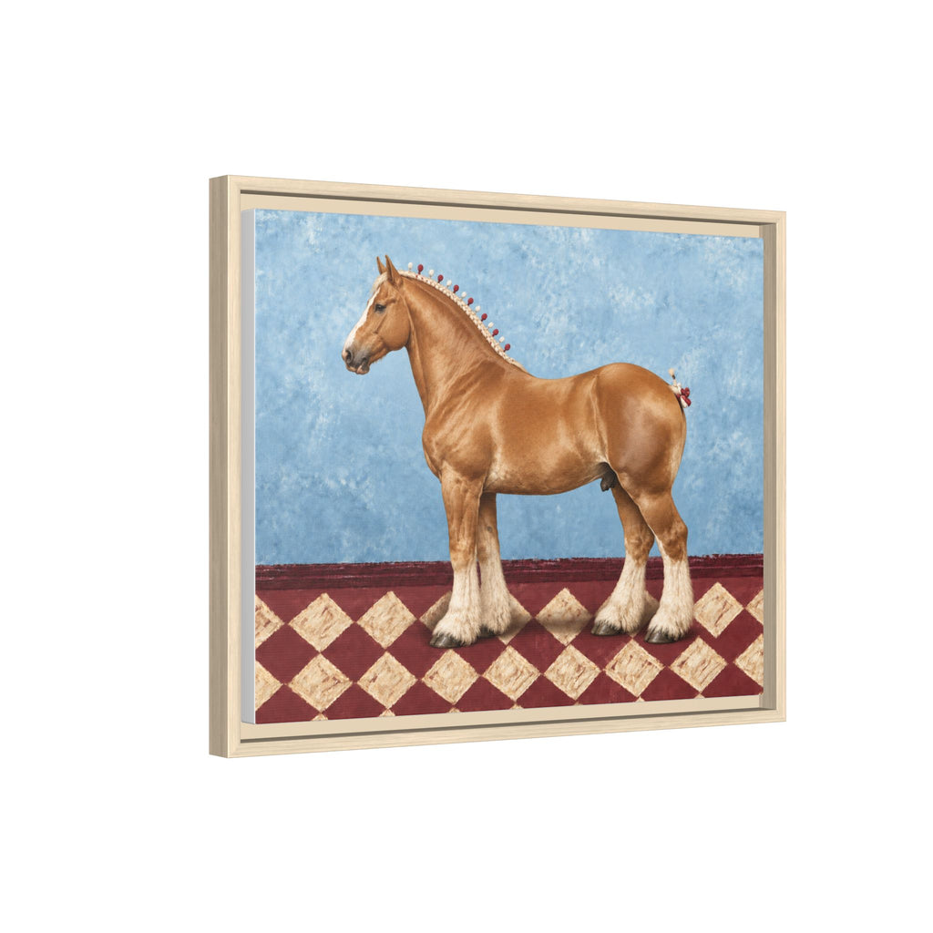 Gentle Giant in Blue - Flaxen Chestnut Belgian Draft Horse Art Print