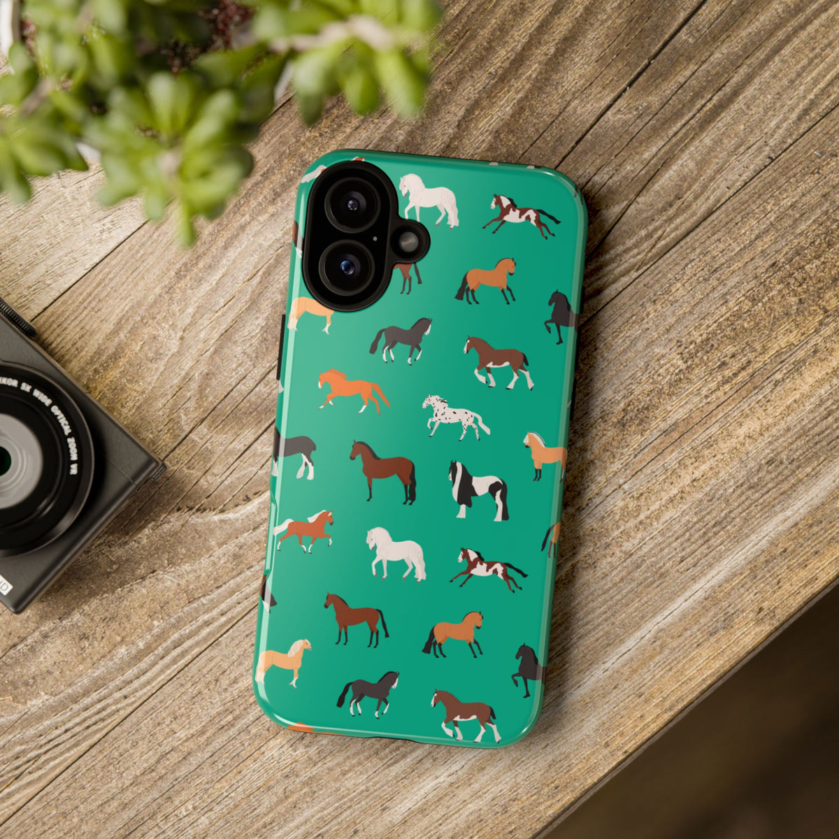assorted horse breeds phone case