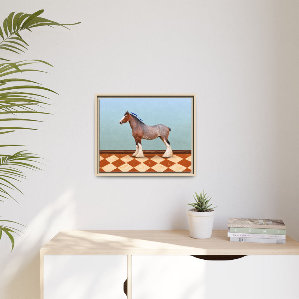 Gentle Giant in Terracotta - Bay Roan Clydesdale Draft Horse Art Print | Equestrian Wall Art