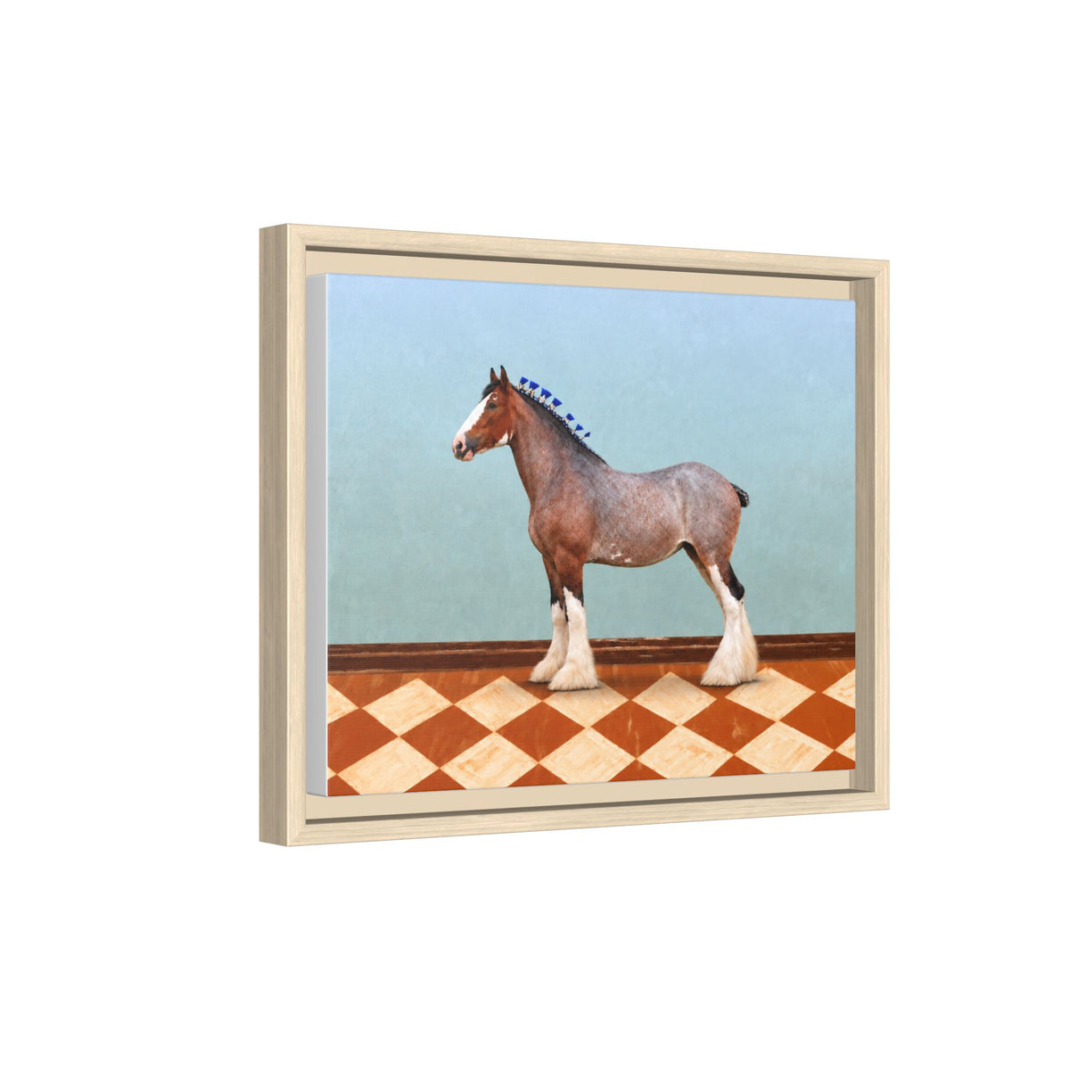 Gentle Giant in Terracotta - Bay Roan Clydesdale Draft Horse Art Print | Equestrian Wall Art
