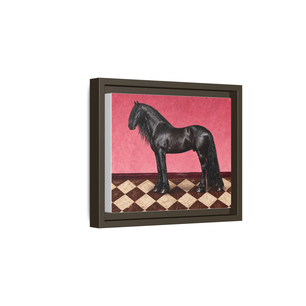 Gentle Giant in Raspberry - Black Friesian Draft Horse Art Print | Equestrian Wall Art
