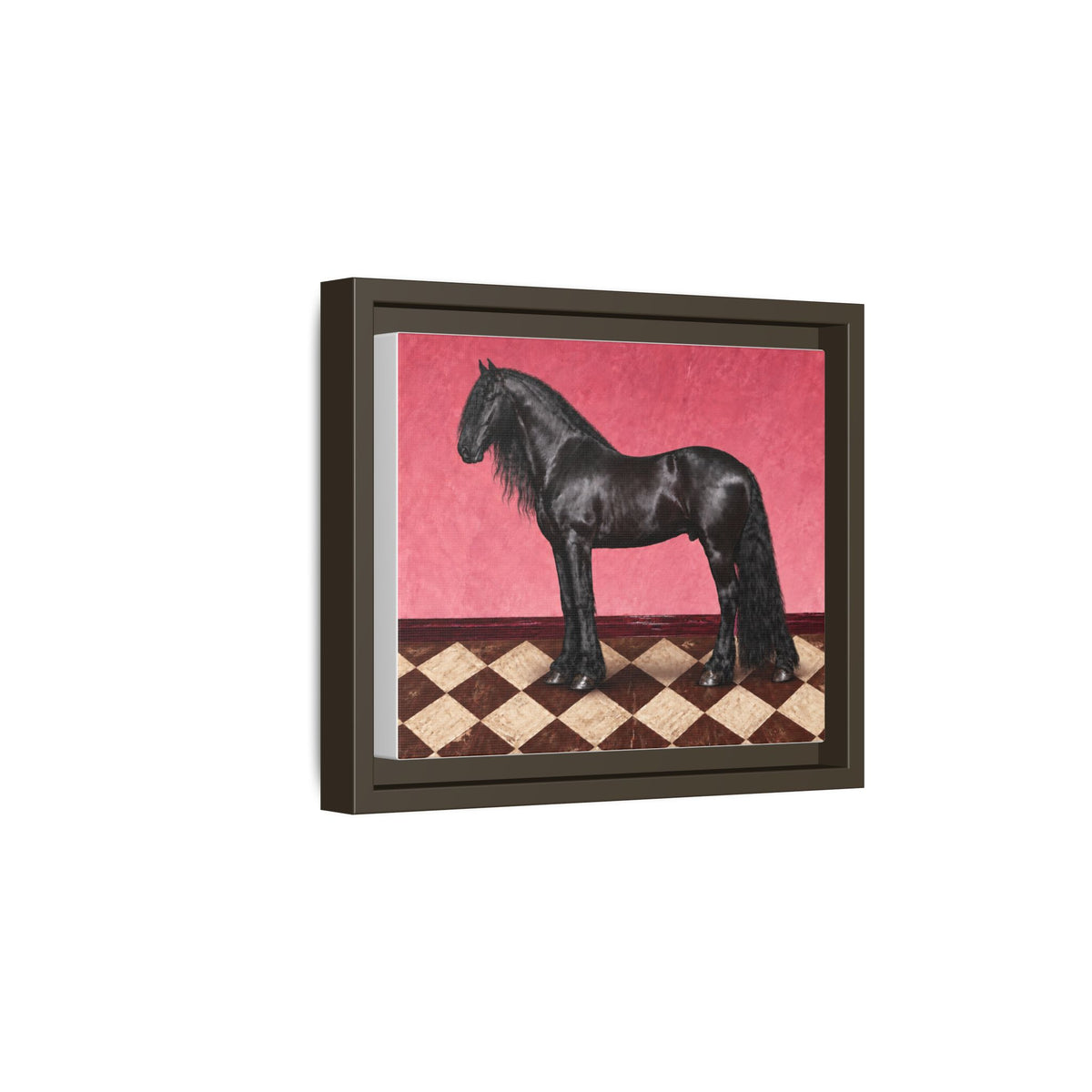 Gentle Giant in Raspberry - Black Friesian Draft Horse Art Print | Equestrian Wall Art
