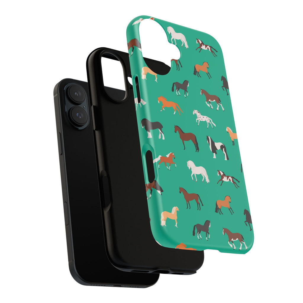 assorted horse breeds phone case
