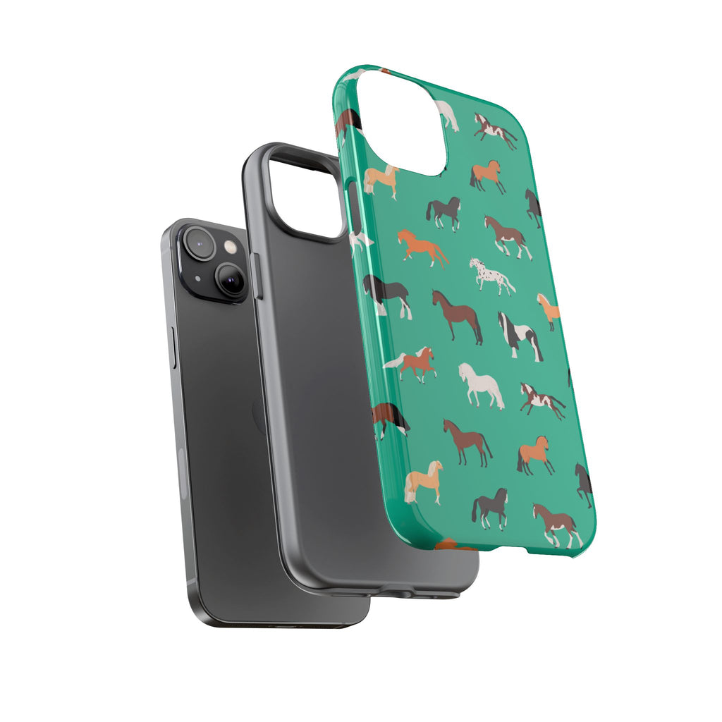 assorted horse breeds phone case