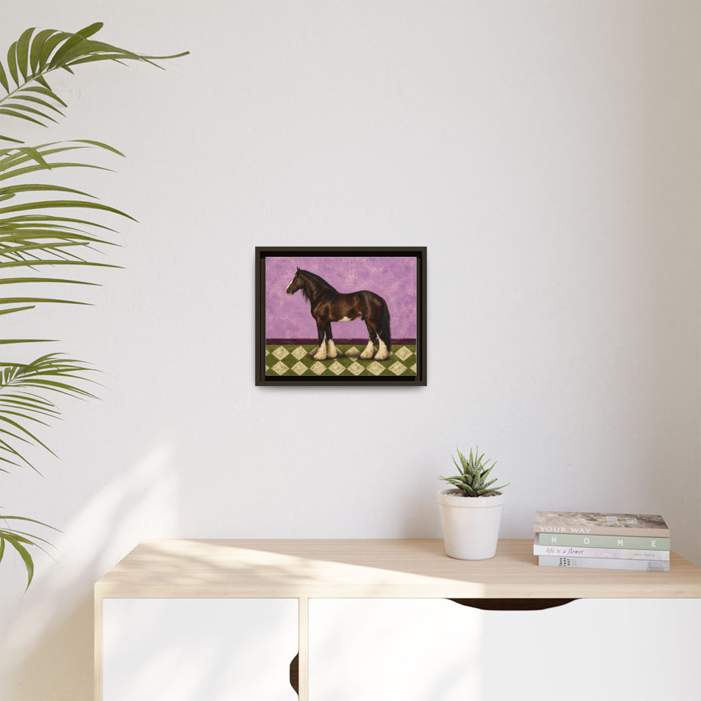 Gentle Giant in Lavender — Bay Draft Horse Art Print on 
Canvas- Framed