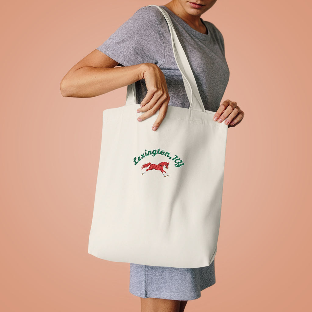 Lexington, KY Equestrian Cotton Tote Bag