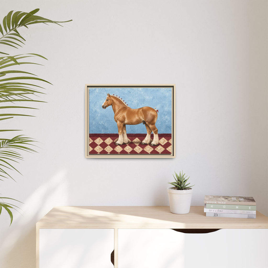 Gentle Giant in Blue - Flaxen Chestnut Belgian Draft Horse Art Print