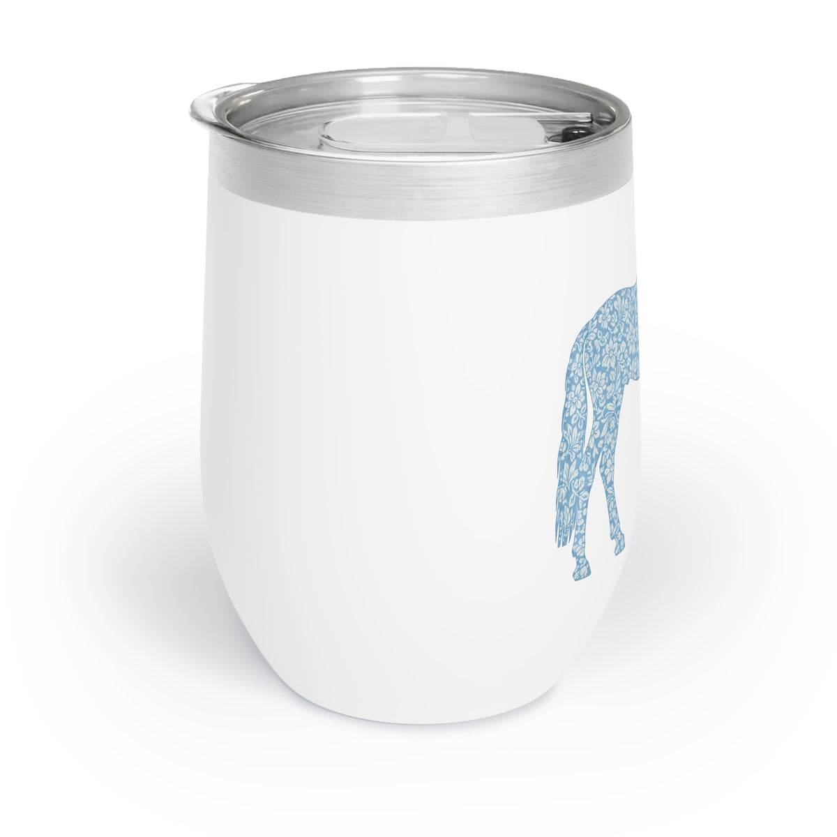 Blue Ribbon Bloom Wine Tumbler | Horse Equestrian Cup