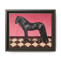 Gentle Giant in Raspberry - Black Friesian Draft Horse Art Print | Equestrian Wall Art