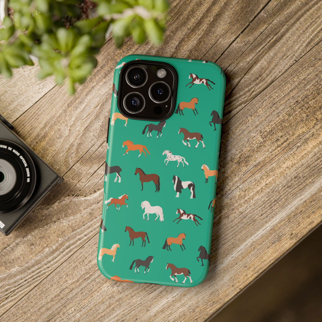 assorted horse breeds phone case