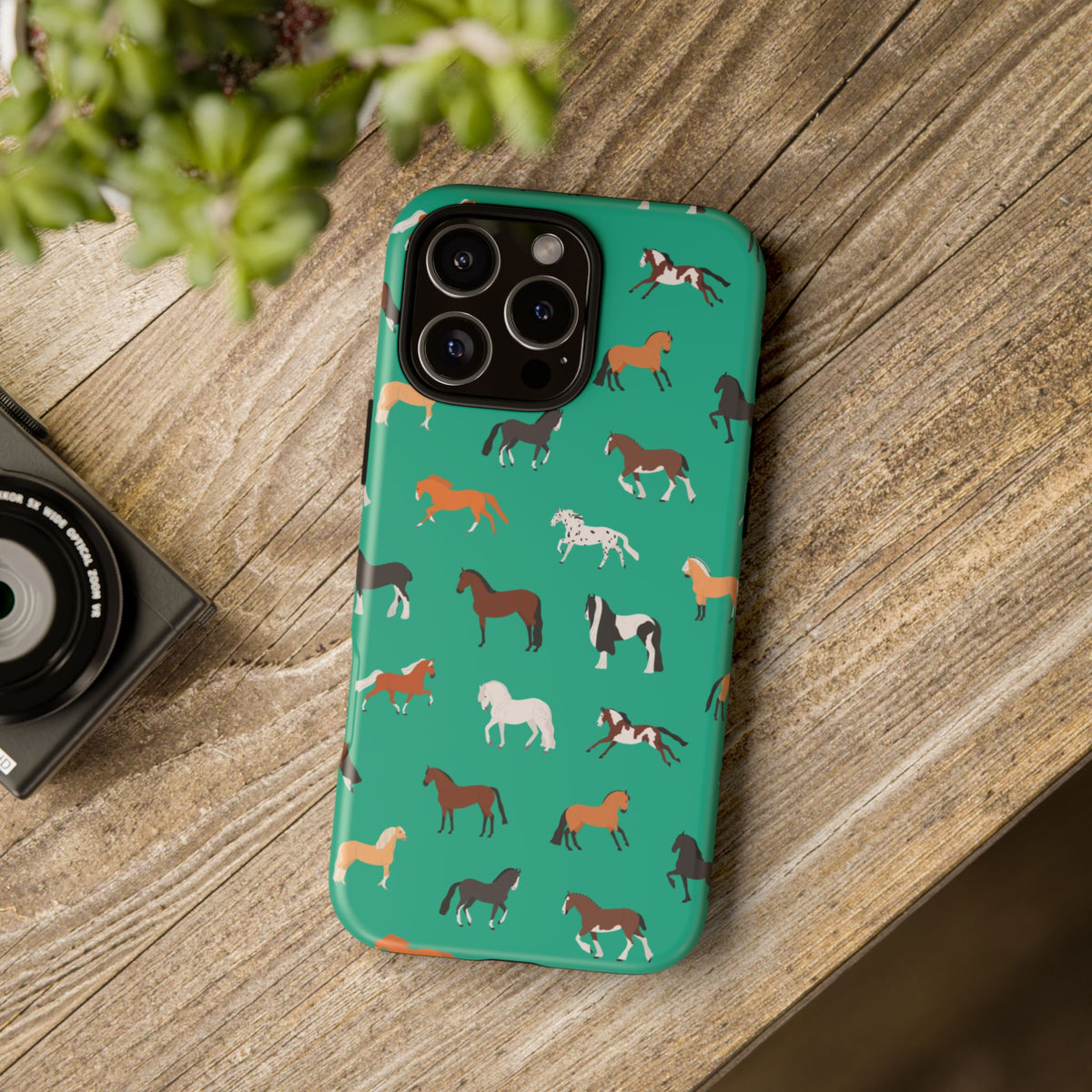 assorted horse breeds phone case