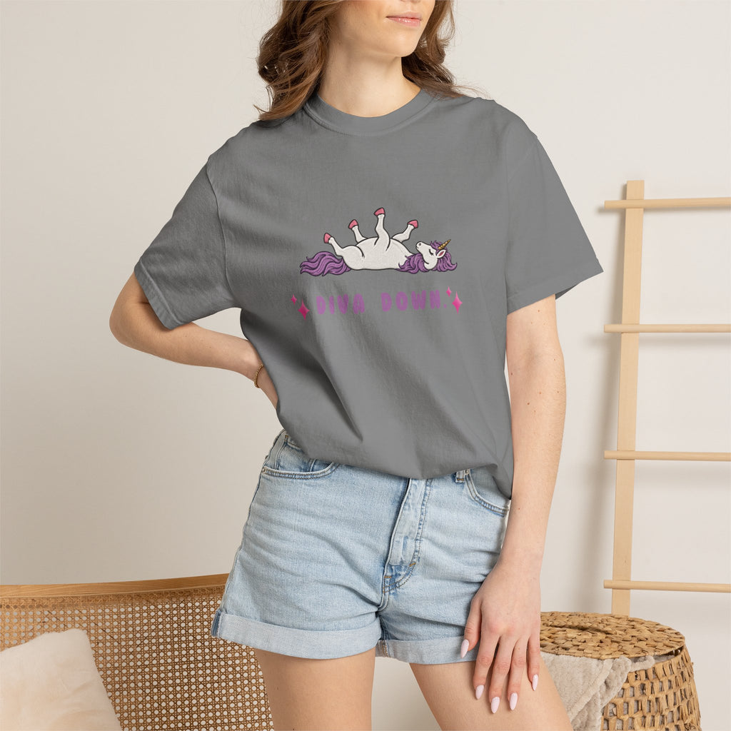 Diva Down Comfort Colors T-shirt