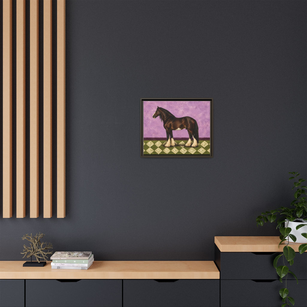 Gentle Giant in Lavender — Bay Draft Horse Art Print on 
Canvas- Framed
