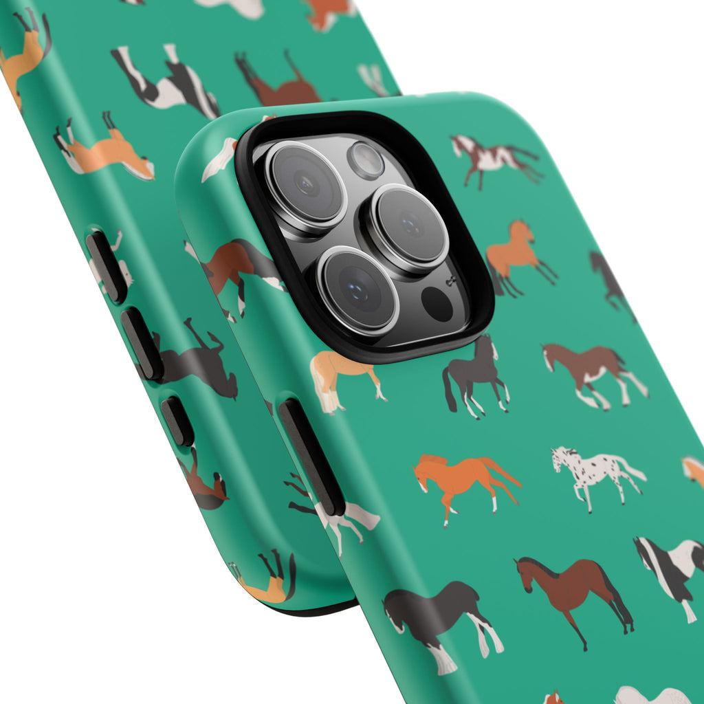 assorted horse breeds phone case