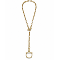 Equestrian Toggle Lariat Necklace 18k Gold Plated